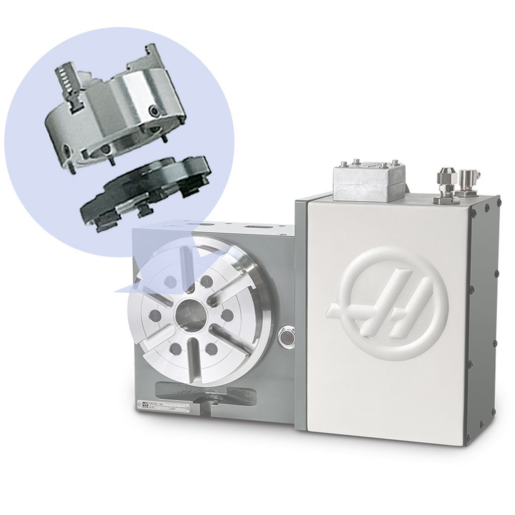 Picture of TMX 6in Set-Tru Steel Body 3-Jaw Scroll Chuck Package for HAAS HRC160 Rotary Table