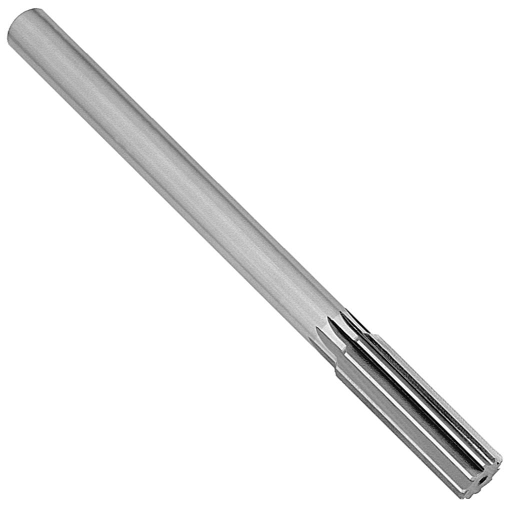 Picture of HSS Straight Flute RHC Straight shank 45 deg Chamfer TMX Chucking Reamer, 1/2", Cutting diameter, 8 Flutes: 2" flute length x 8" overall length (OAL)