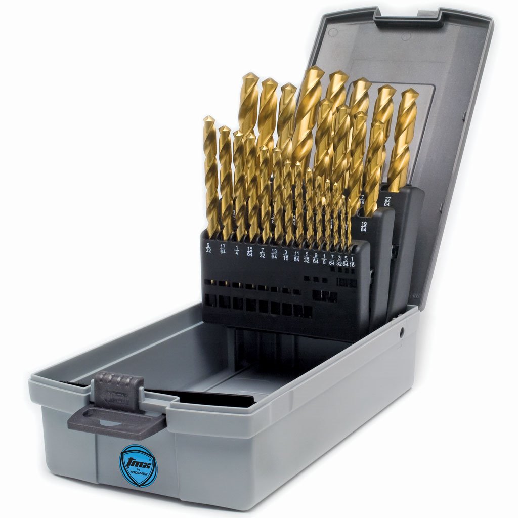 Picture of 29 Piece TMX Heavy Duty Cobalt Jobbers Drill Set with 135 Split point: set includes 1/16 to 1/2 by 64 ths in a metal index case