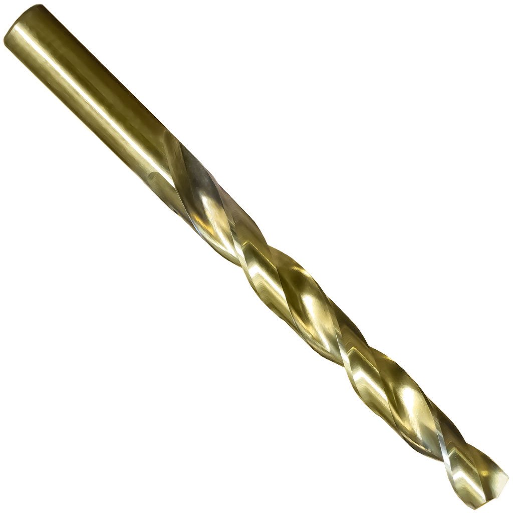 Picture of # 18 (.1695") Heavy Duty Cobalt Jobber Drill Straw/Amber color 135 Split Point 2-1/8" Flute x 3-1/4" OAL 10/pack