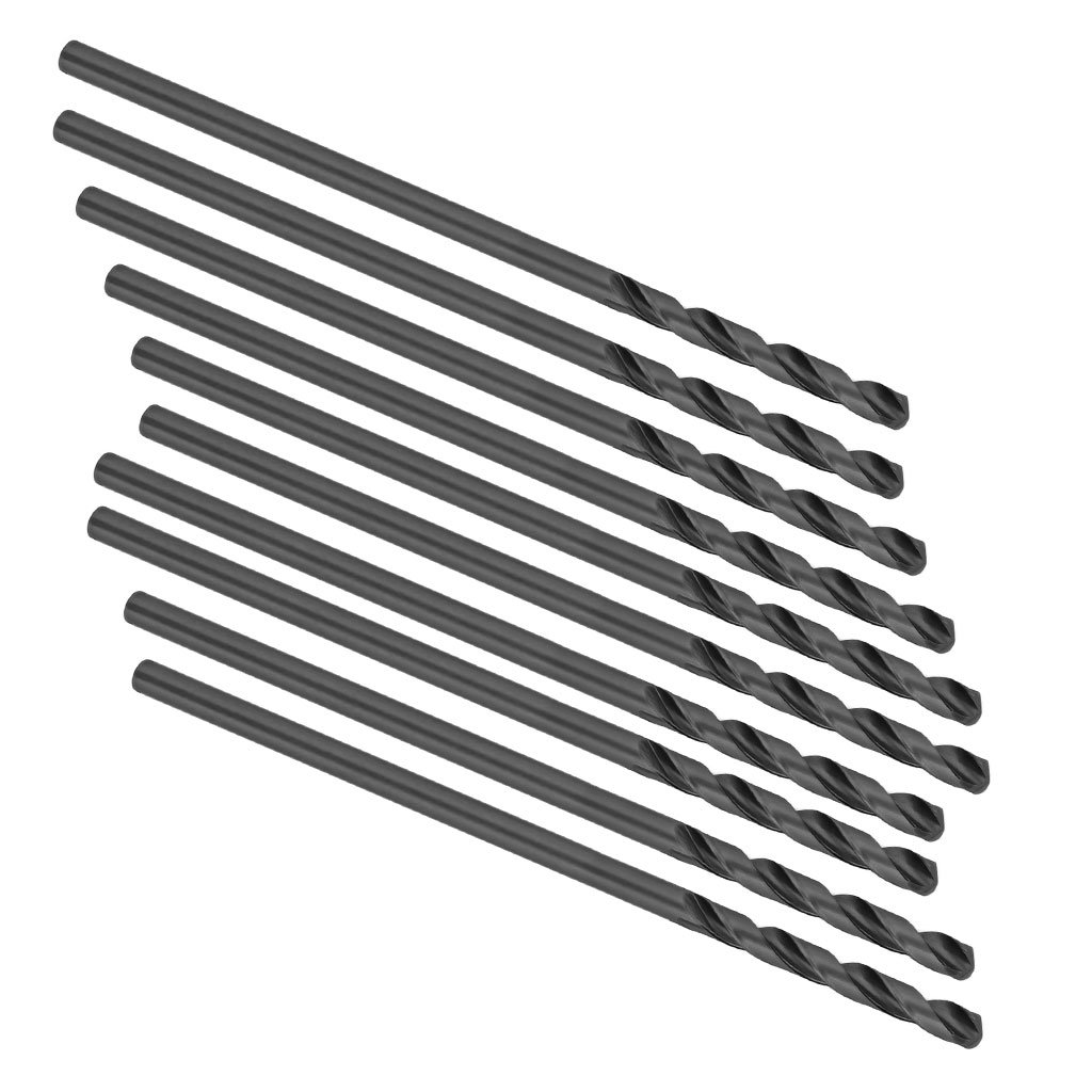 Picture of 1/8" (.1250") HSS Black Oxide 12" OAL Aircraft Extension Drill 135 Split Point 1-5/8" Flute 10/pack