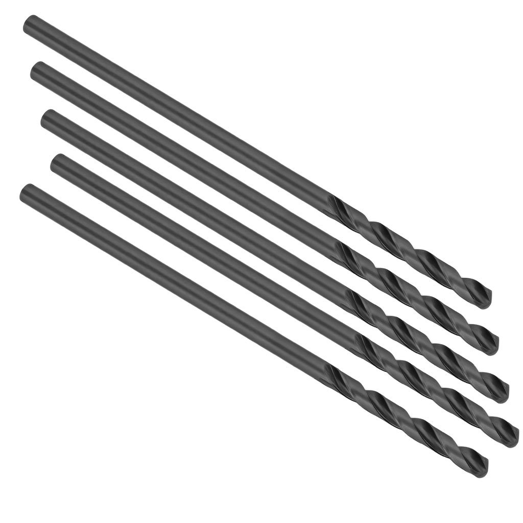 Picture of 19/64" (.2969") HSS Black Oxide 12" OAL Aircraft Extension Drill 135 Split Point 3-1/16" Flute 5/pack