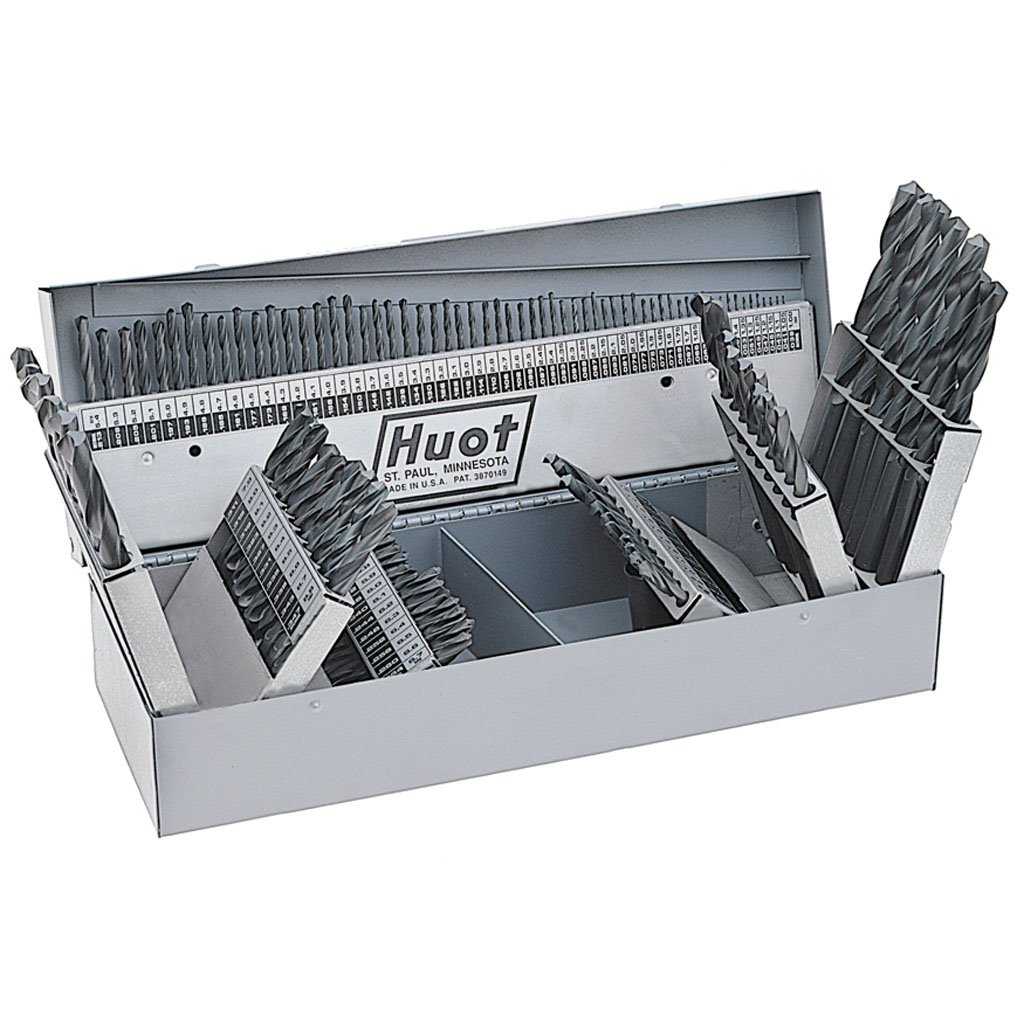 Picture of 115 Piece 3 in 1 TMX General Purpose HSS Black Oxide Jobbers Drill Set with 118 point, set includes Fractional 1/16 to 1/2 by 64ths and wire #1 to # 60 and Letter A to Z in a metal index case