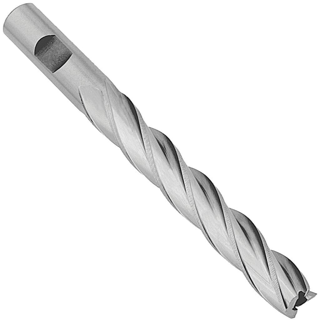 Picture of converting to Center Cutting - Part number 5-424-010 -- currently: 4 Flute Non-Center Cutting Extra Long Length TMX End Mill, HSS, 5/16" Dia x 3/8" shank x 2" (LOC) x 3-3/4" (OAL)