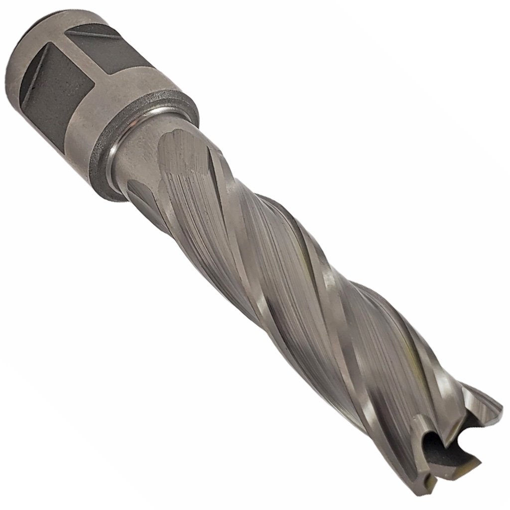 Picture of "HSS TMX Annular Cutter, 9/16"" cutting dia. for 2"" DOC with 4 flutes x 3/4"" shank dia. with 2 shank flats, Ejector Pilot not included."