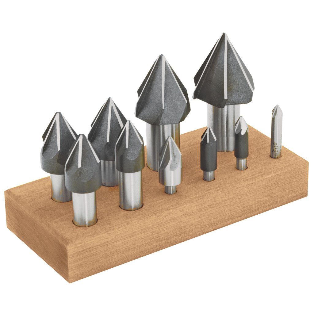 Picture of HSS TMX 6 Flute Chatterless Countersink, 10 Piece Set 1/4-1-1/2" 90 angle