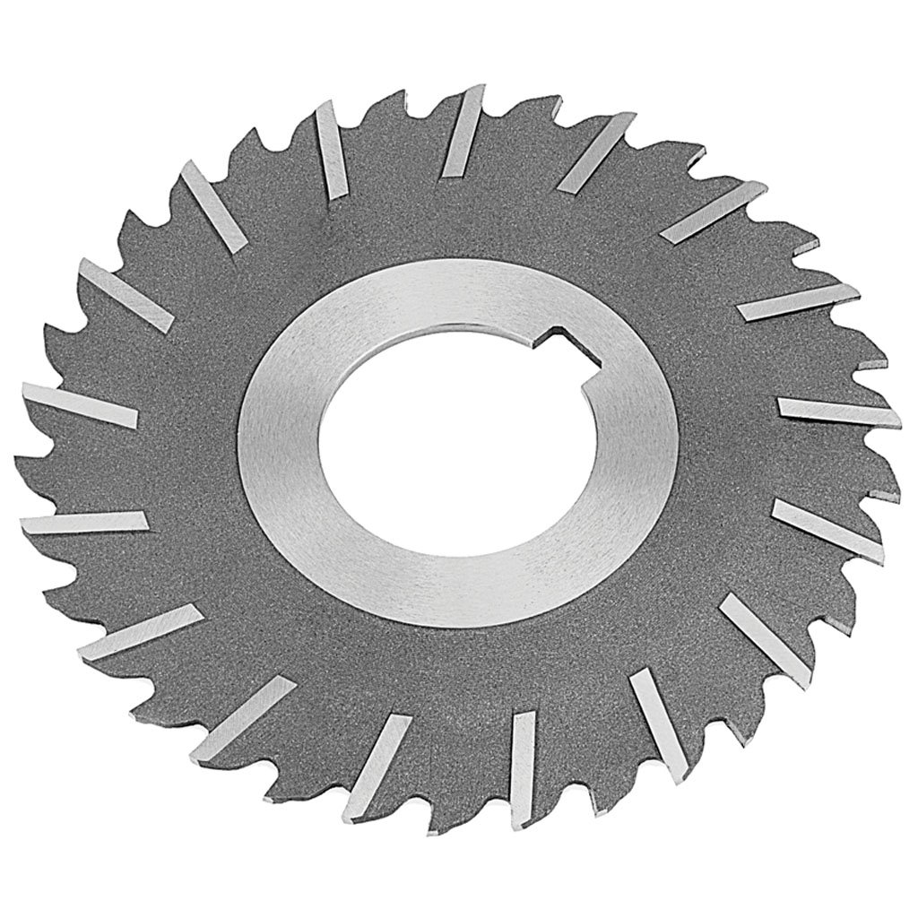 Picture of HSS TMX Metal Slitting Saw Staggered Teeth with Side Chip Clearance, 4" diameter x 5/32" Face width x 1-1/4" hole size x 34 Teeth