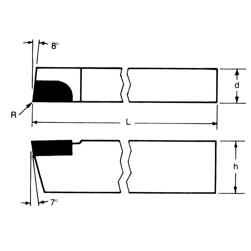 Picture of Toolmex 6-082-105 Al-5 5/16In Left Hand Carbidetipped Square Shank Turning Tool Bit. Grade C2/K20