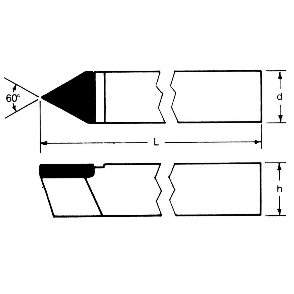 Picture of Toolmex 6-085-612 E-12 3/4In 60 Degree Threading Carbide Tipped Square Shank Tool Bit. Grade C5/P30