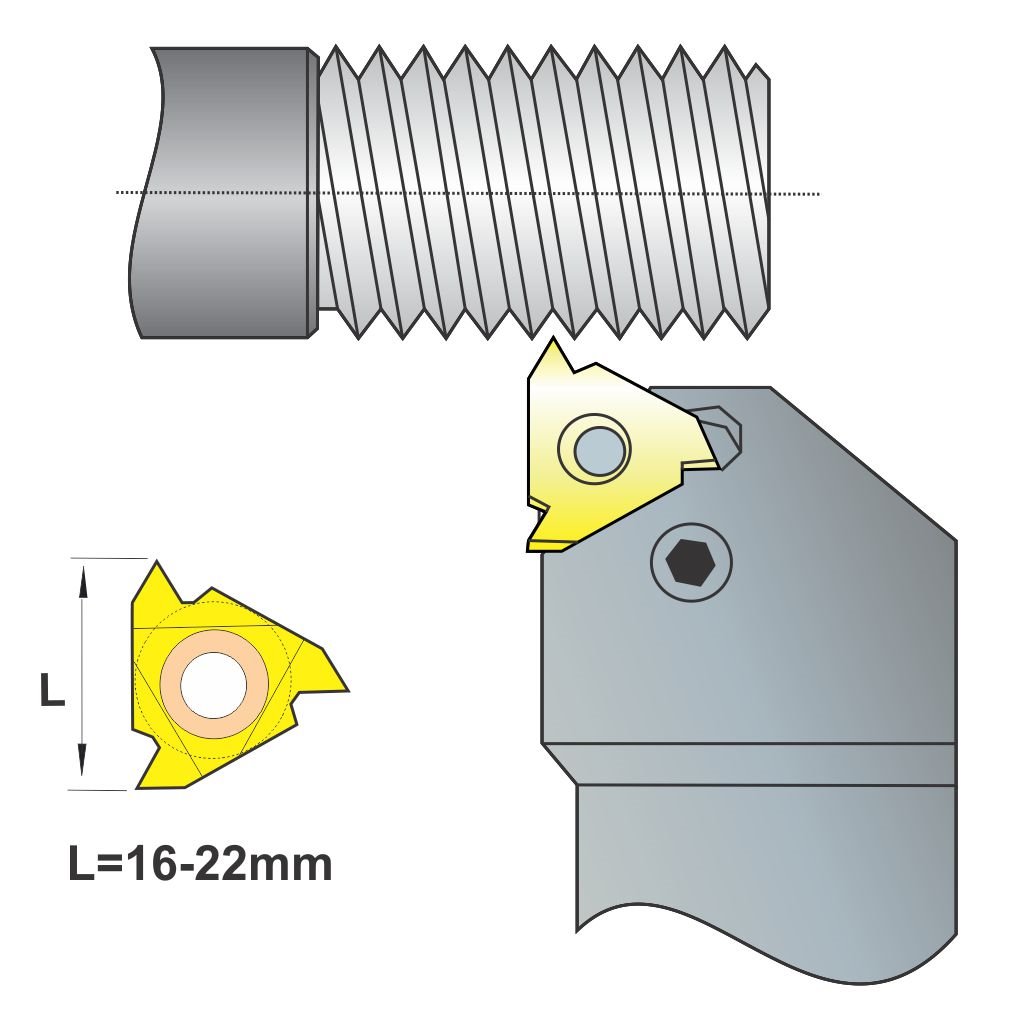 Picture of Toolmex 6-300-2525L-22 Pel External Threading Holder 25 mm Threading Stick Tool