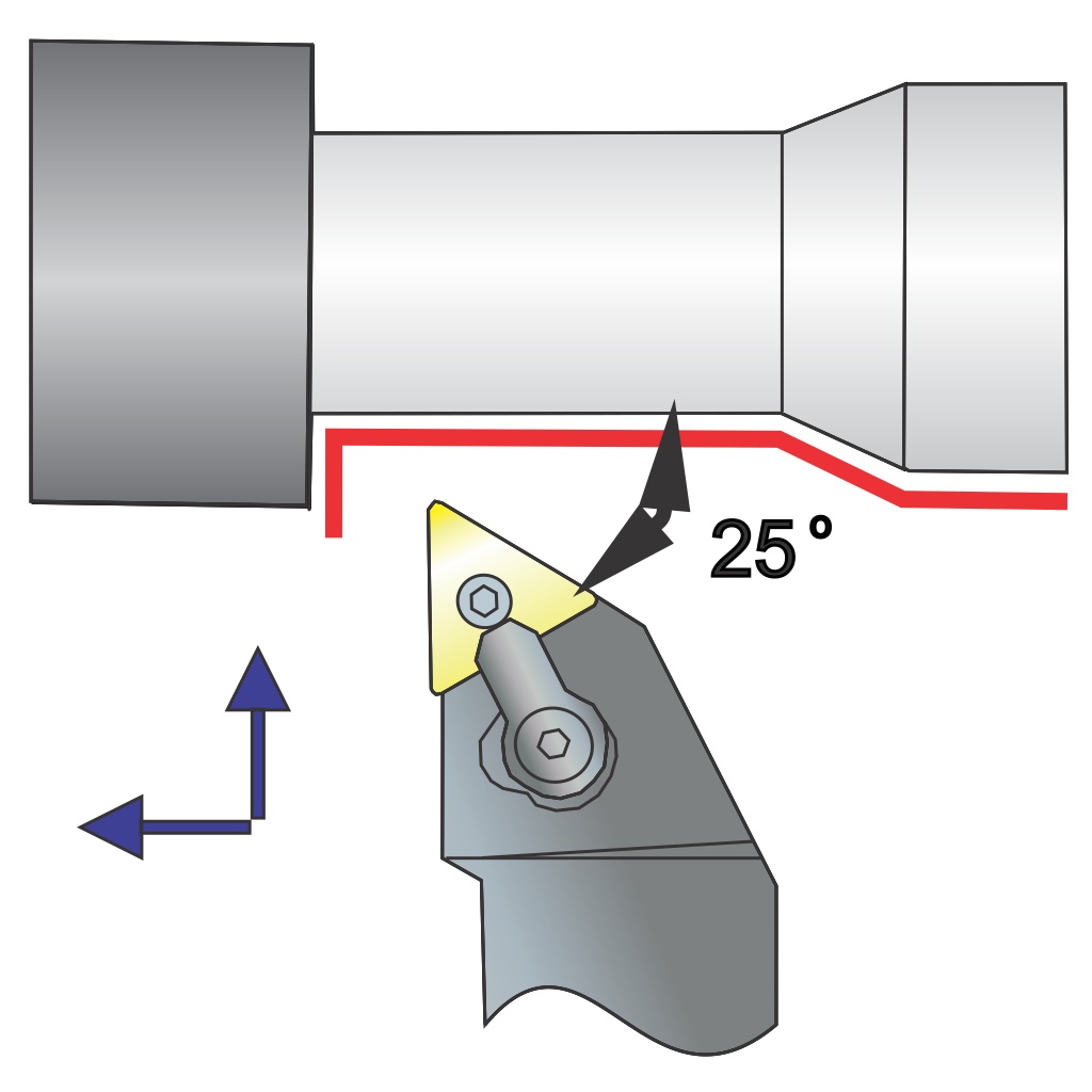 Picture of MTJNL Style, Left Hand 20 mm Square Shank ToolHolder, 125 mm Oal, With -3 Lead For Tnxx 33X Inserts