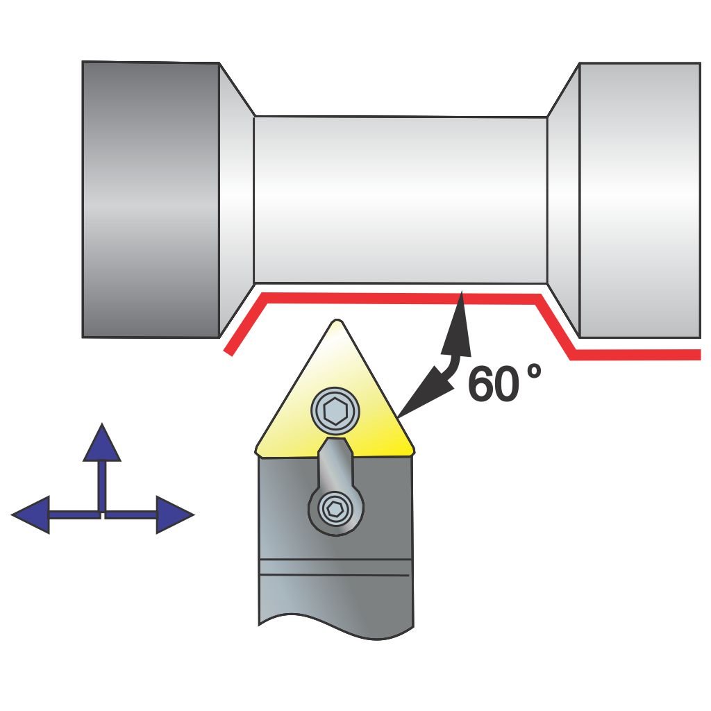 Picture of MTENN Style, Neutral Hand ToolHolder, 25 mm Square Shank Toolhiolder, 150 mm Oal, With 30 Lead For Tnxx 33X Inserts