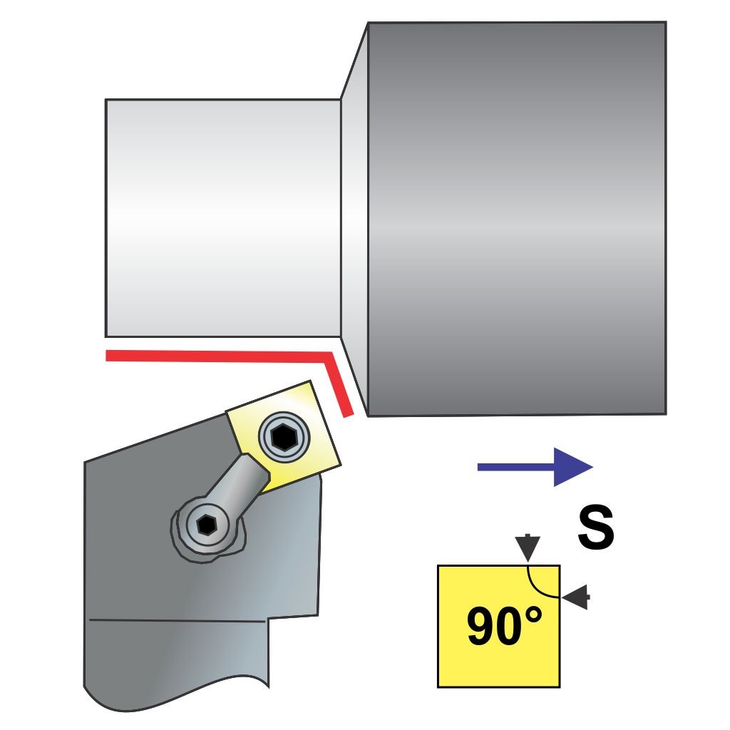 Picture of MSRNL Style, Left Hand, 1 1/2 Inch Square Shank ToolHolder, 7.00 Inch Oal, With 15 Lead For Snxx 64X Inserts