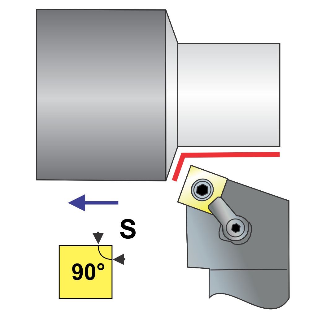 Picture of MSRNR Style, Right Hand, 1 1/2 Inch Square Shank ToolHolder, 7.00 Inch Oal, With 15 Lead For Snxx 64X Inserts