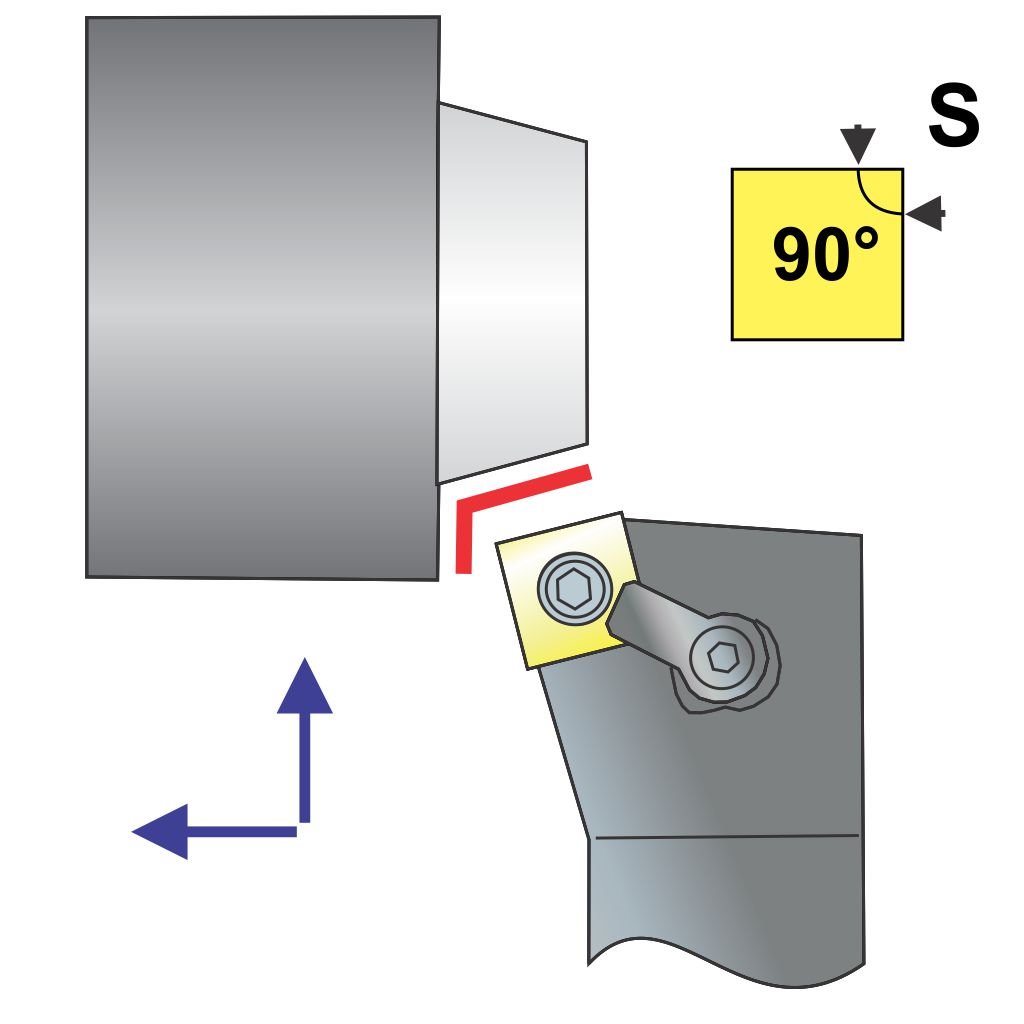 Picture of MSKNR Style, Right Hand, 1 Inch Square Shank ToolHolder, 6.00 Inch Oal, With 15 Lead For Snxx 54X Inserts
