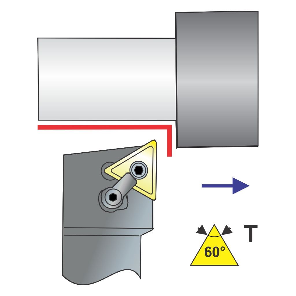 Picture of MTGNL Style, Left Hand, 3/4 Inch Square Shank ToolHolder, 4.50 Inch Oal, With 0 Lead For Tnxx 33X Inserts