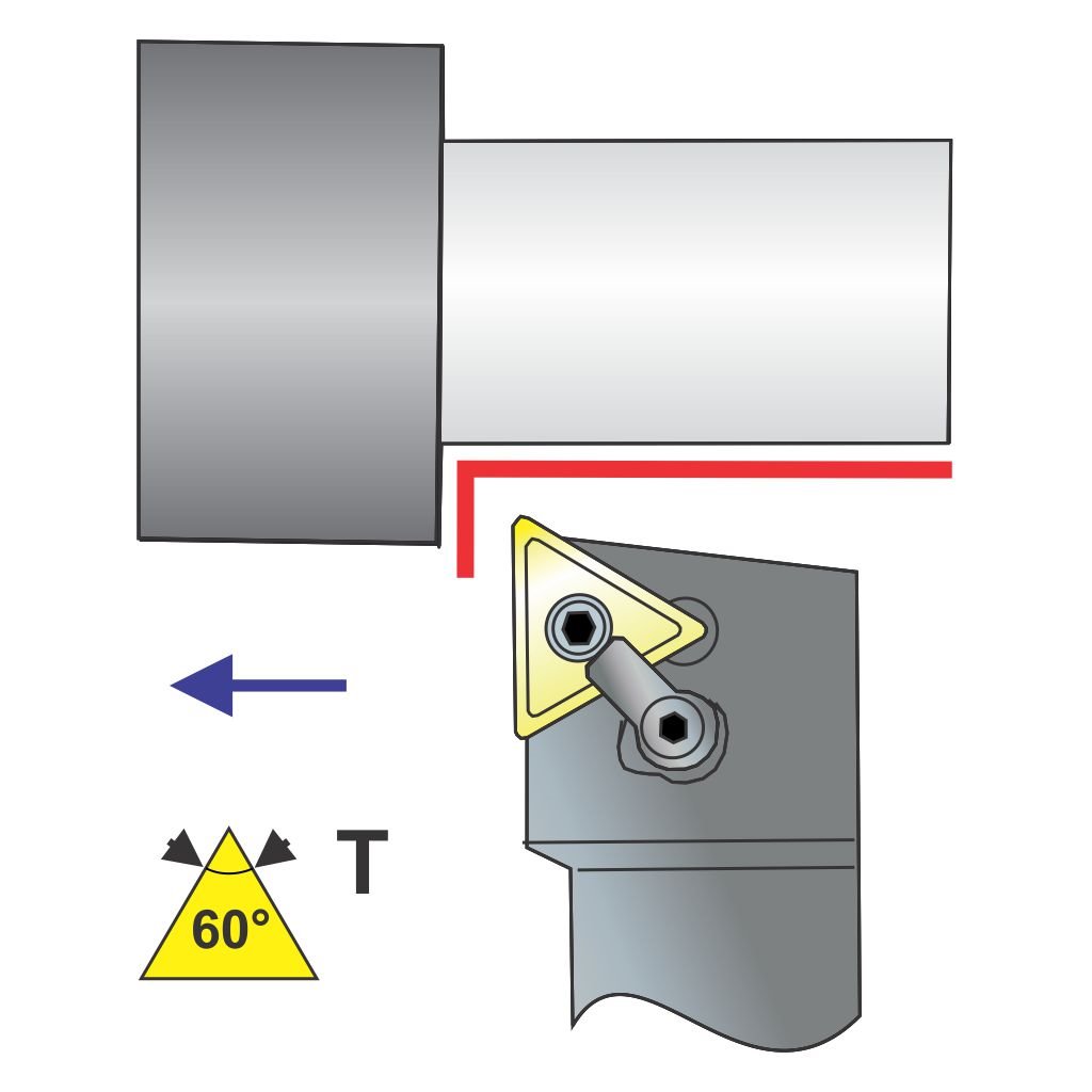 Picture of MTGnr Style, Right Hand, 1 Inch Square Shank ToolHolder, 6.00 Inch Oal, With 0 Lead For Tnxx 43X Inserts