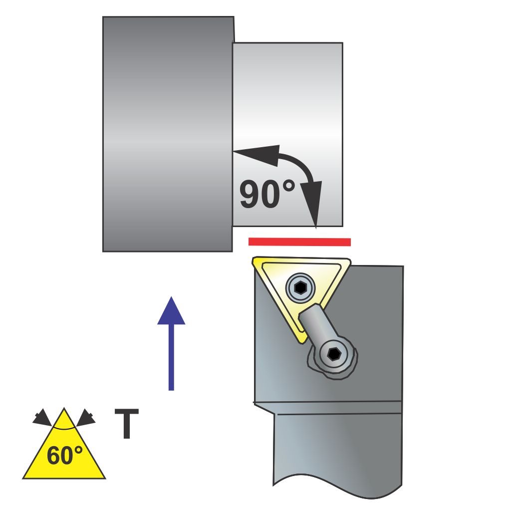 Picture of MTFNR Style, Right Hand, 1 Inch Square Shank ToolHolder, 6.00 Inch Oal, With 0 Lead For Tnxx 33X Inserts