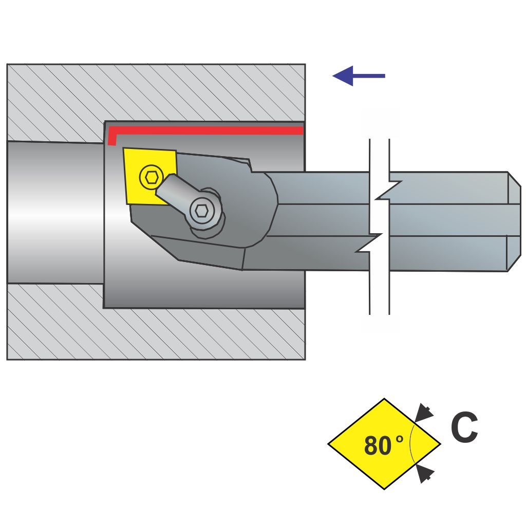 Picture of Si-MCLNL Style, Left Hand, 2 Inch Dia. Boring Bar With -5 Lead For Cnxx 43X Inserts