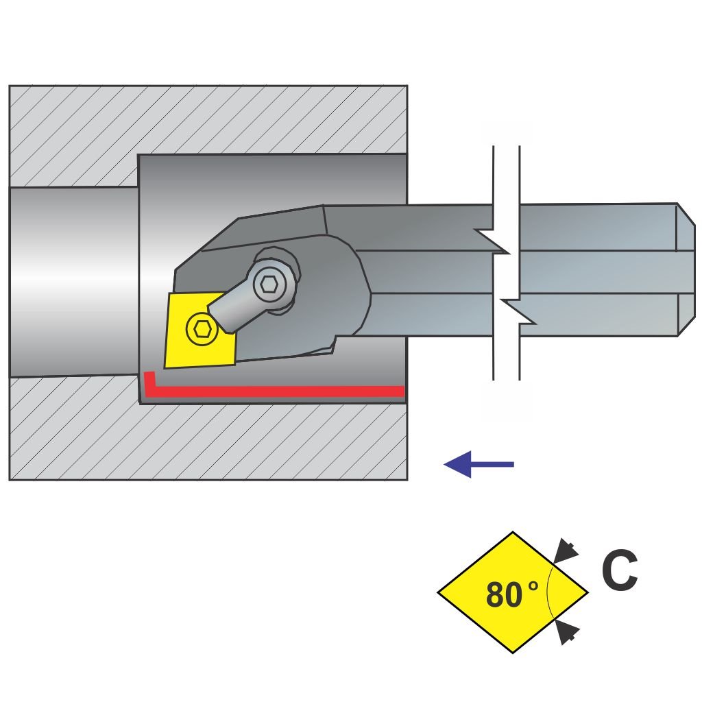 Picture of Ai-MCLNR Style, Right Hand, 1 3/4 Inch Dia. Coolant-Thru Boring Bar With -5 Lead For Cnxx 43X Inserts