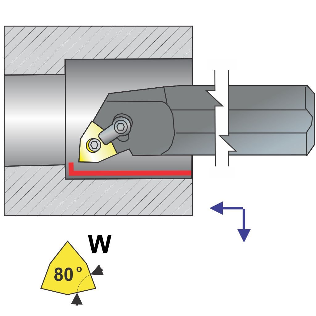 Picture of Ai-MWLNR Style, Right Hand, 1 Inch Dia. Coolant-Thru Boring Bar With -5 Lead For Wnxx 43X Inserts
