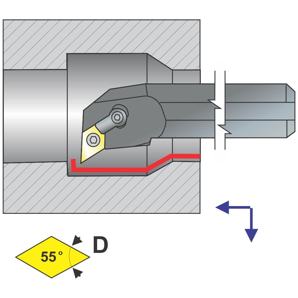 Picture of Si-Mdunr Style, Right Hand, 1 1/4 Inch Dia. Boring Bar With -3 Lead For Dnxx 43X Inserts