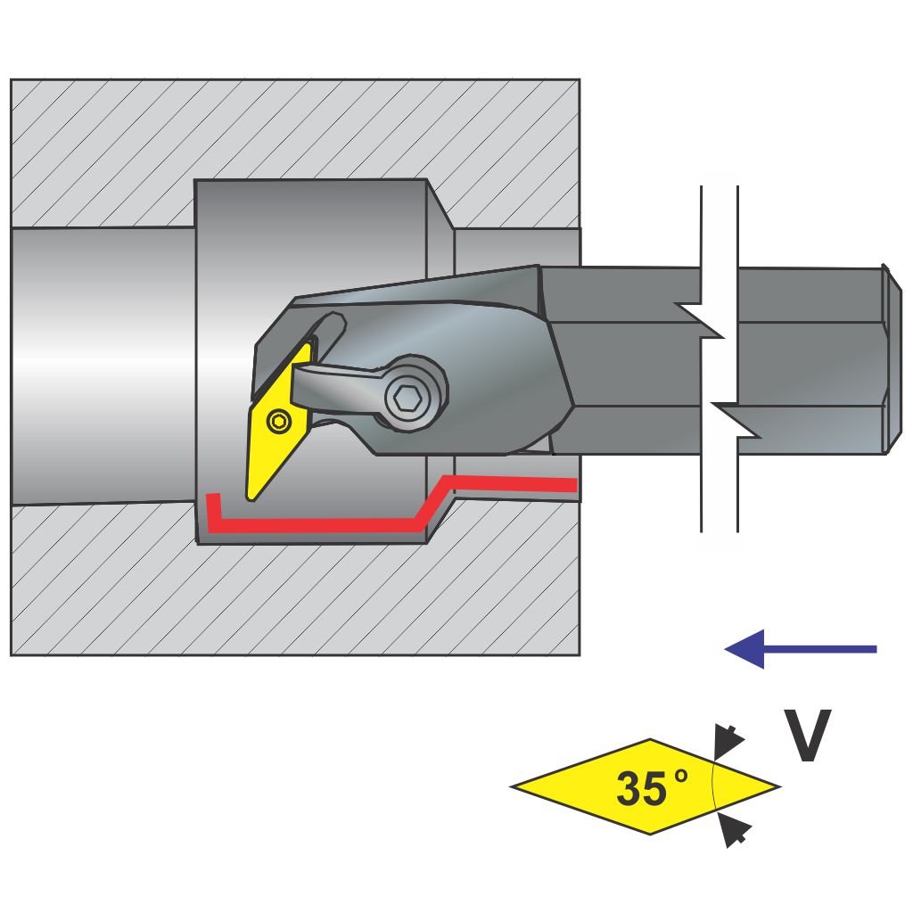 Picture of Si-MVUNR Style, Right Hand, 1 1/2 Inch Dia. Boring Bar With -3 Lead For Vnxx 33X Inserts