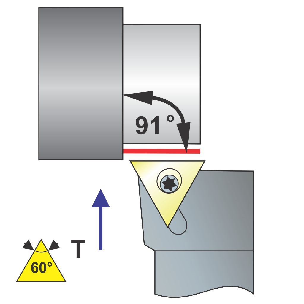 Picture of STFCR Style, Right Hand, 3/8 Inch Square Shank ToolHolder, 2.50 Inch Oal, With 0 Lead For Tcxx 21.5X Inserts
