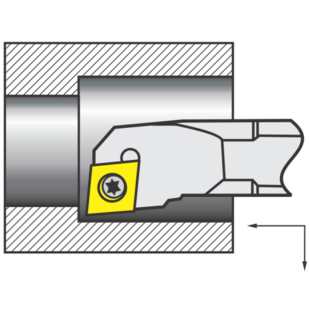 Picture of Si-SCLCR Style, Right Hand, 5/8 Inch Dia. Boring Bar, With -5 Lead For Ccxx 21.5X Inserts
