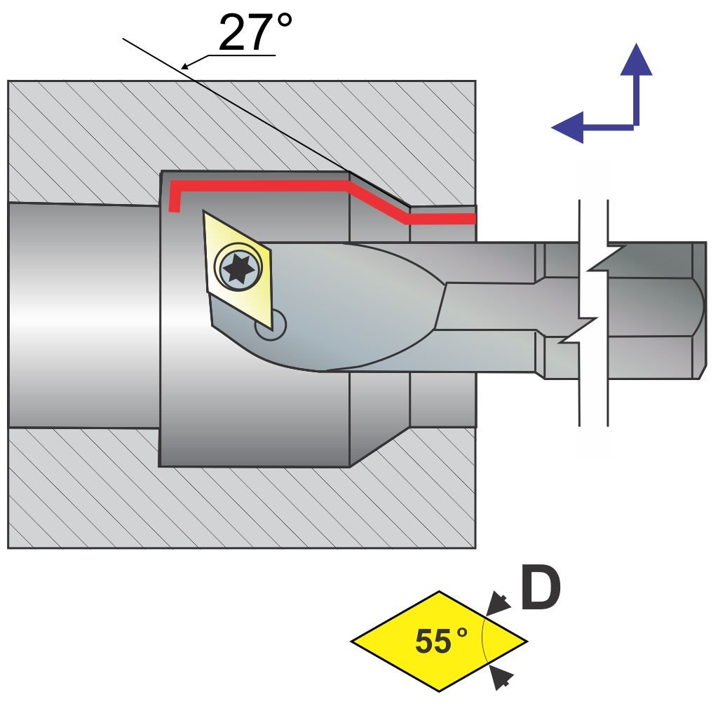 Picture of Si-SDUCL Style, Left Hand, 5/8 Inch Dia. Boring Bar, With -3 Lead For Dcxx 21.5X Inserts