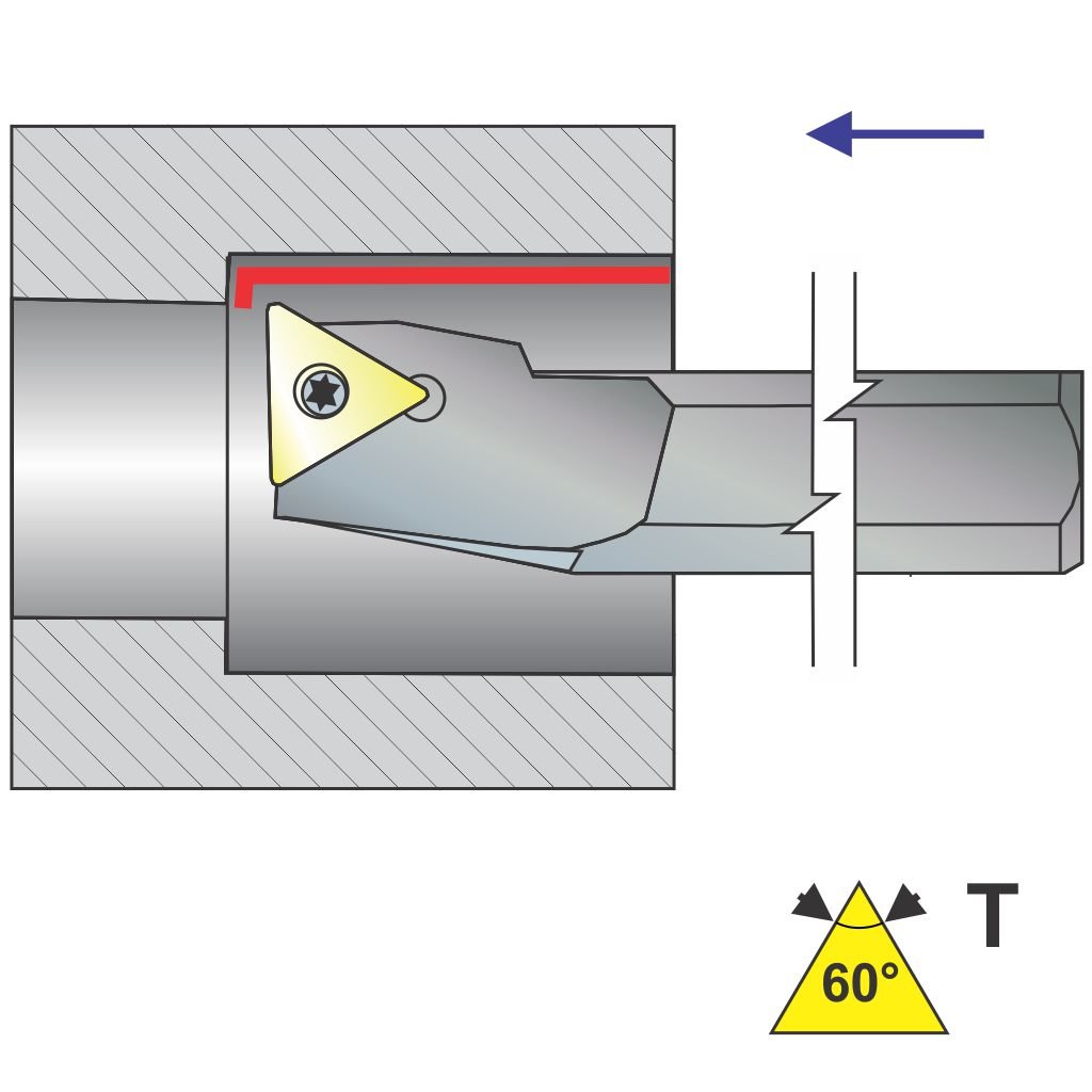 Picture of Si-STUCL Style, Left Hand, 3/8 Inch Dia. Boring Bar, With -3 Lead For Tcxx 21.5X Inserts