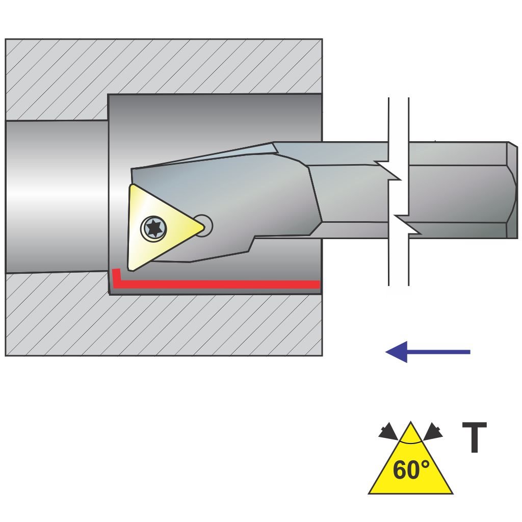 Picture of Si-STUCR Style, Right Hand, 3/4 Inch Dia. Boring Bar, With -3 Lead For Tcxx 32.5X Inserts