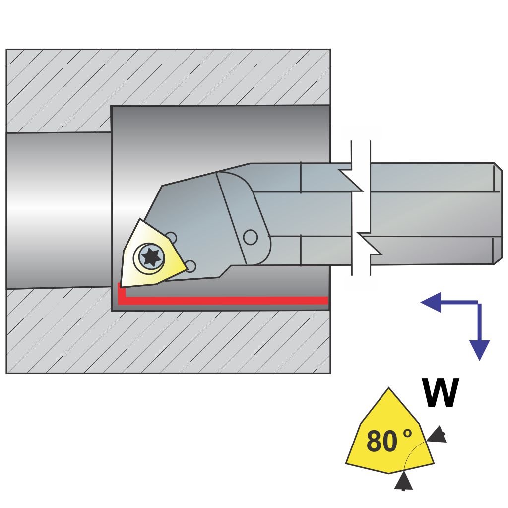Picture of Si-SWUCR Style, Right Hand 3/4 Inch Dia. Boring Bar With -3 Lead For Wcxx 32.5X Inserts