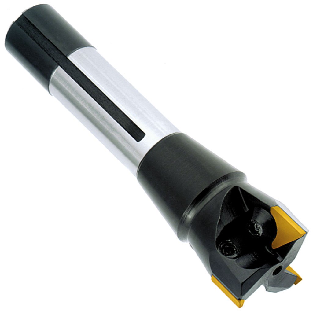 Picture of r8 Shank, Carbide Insert End Mill Set, Pos.Rake, 90, Right Hand, Cut, R8x1.1/4,1.1/2,2in. Uses TPGN or TPUN inserts