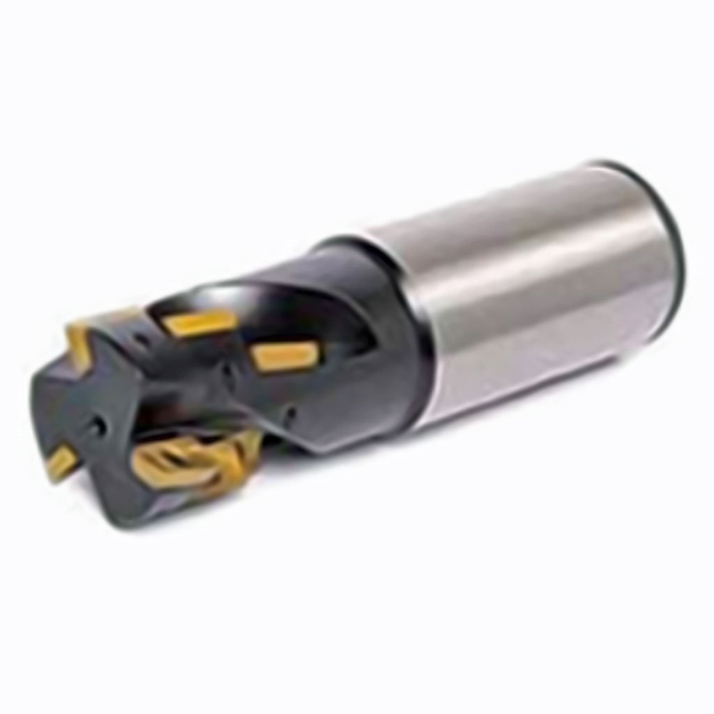 Picture of APX-D2.00-W1.50-2.81-5.94-15-16. 2in 90 Weldon Shank Extended Flute End Mill for APKT 16 Inserts