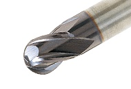 Picture of Tungaloy TEB080A4-11C08-63 AH725 Dia 8mm SH 0.3150 LOC 0.4331 OAL2.4803 End Mill Standard Flute Standard Helix Carbide TiAlN Single End Ball NoseBall TUNG MEISTER