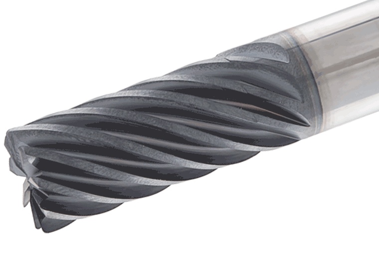 Picture of Tungaloy TECK080H7-19W08CF-R04T63 AH725 Dia 8mm SH 0.3150 LOC 0.7480 OAL2.4803 End Mill Standard Flute Variable Helix Carbide TiAlN Single End Corner Radius0.0157 0.40mm TUNG MEISTER