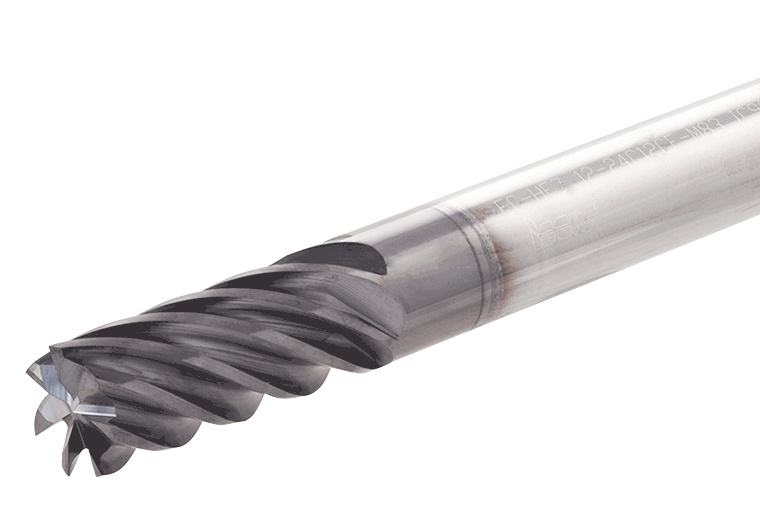 Picture of Tungaloy TEC100H7-20C10CF-M72 AH710 Dia 10mm SH 0.3937 LOC 0.7874 OAL2.8346 End Mill Standard Flute Variable Helix Carbide TiAlN Single End Square TUNG MEISTER