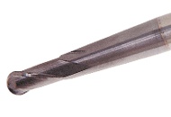 Picture of Tungaloy TEB040A2-08/10/1.5C06M90 AH750 Dia 4mm SH 0.2362 LOC 0.3150 OAL3.5433 End Mill Standard Flute Standard Helix Carbide TiAlN Single End Ball NoseBall TUNG MEISTER