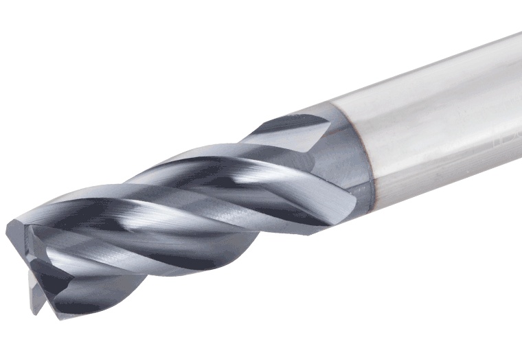 Picture of Tungaloy TECK060H4M-12C06CF-R02 AH725 Dia 6mm SH 0.2362 LOC 0.4724 OAL2.2441 End Mill Standard Flute Variable Helix Carbide TiAlN Single End Corner Radius0.0079 0.20mm TUNG MEISTER