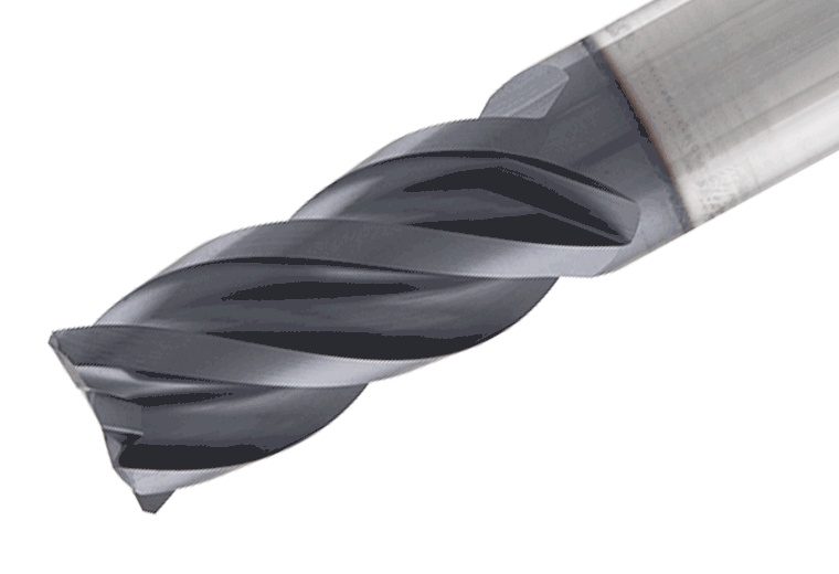 Picture of Tungaloy TEC060H4M-12C06CF-E57 AH725 Dia 6mm SH 0.2362 LOC 0.4724 OAL2.2441 End Mill Standard Flute Standard Helix Carbide TiAlN Single End 45.0° Chamfer TUNG MEISTER