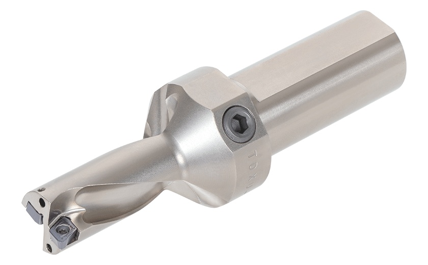 Picture of Tungaloy TDXU-0531FS-02 0.531" TungDrillTwisted Indexable Insert Drills with side & rear Coolant Port, L/D = 2, Flat cotter