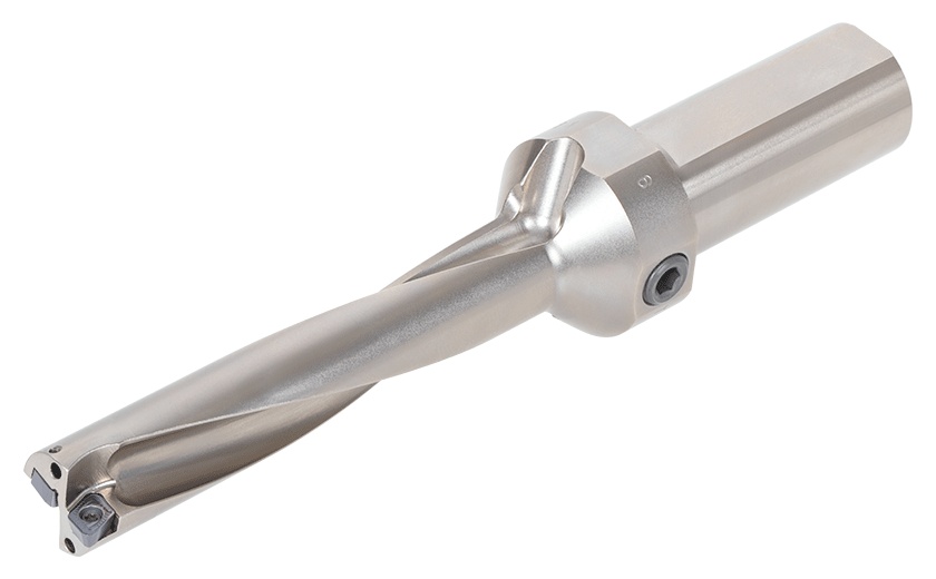 Picture of Tungaloy TDXU-2000FS-05 2" TungDrillTwisted Indexable Insert Drills with side & rear Coolant Port, L/D = 5, Flat cotter