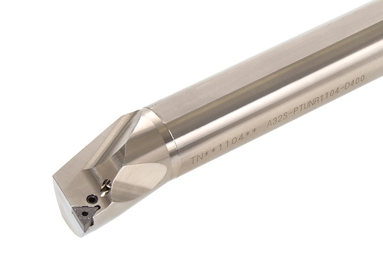 Picture of Tungaloy A32S-PTUNR1104-D400 Boring Bar Triangle Insert EcoTurn Boring Bars , Neg,U style, 93deg Approach , Steel Round 1.259 Shank