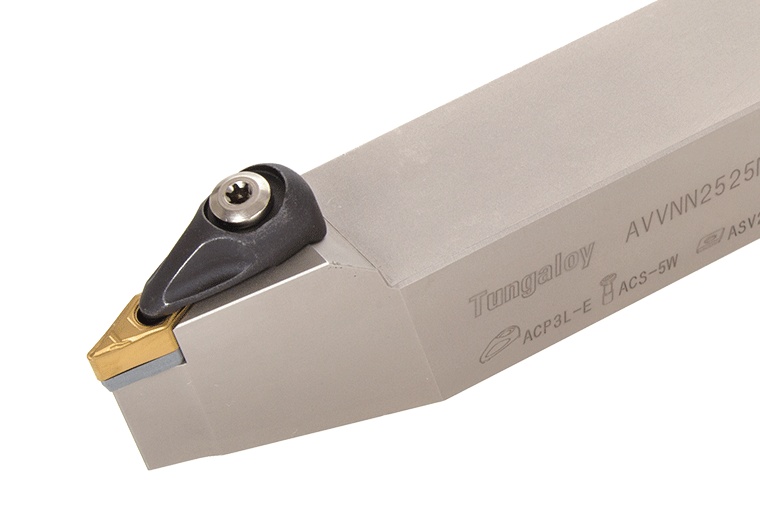 Picture of Tungaloy AVVNN2525M1204-A Stick Tool 35.0° Insert EcoTurn ToolHolders , Neg,V style, 72.5deg Approach , Steel Square 0.984 Shank