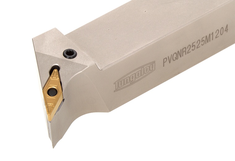 Picture of Tungaloy PVQNR2525M1204 Stick Tool 35.0° Insert EcoTurn ToolHolders , Neg,Q/H style, 45deg Approach , Steel Square 0.984 Shank