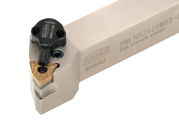 Picture of Tungaloy PWLNL2525M08-CHP Stick Tool Trigon Insert Neg,L style, 95deg Approach , Steel Square 0.984 Shank