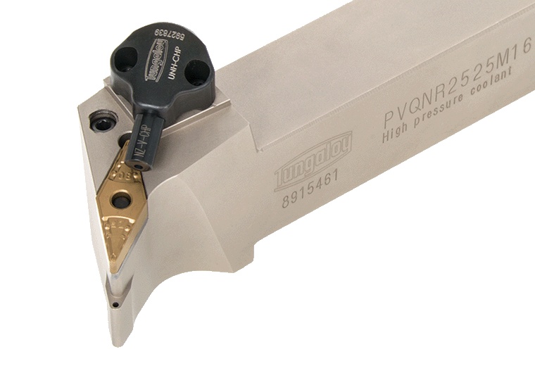 Picture of Tungaloy PVQNR2525M16-CHP Stick Tool 35.0° Insert Neg,Q/H style, 45deg Approach , Steel Square 0.984 Shank