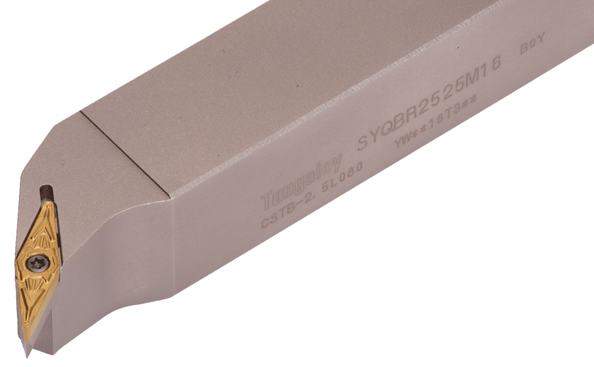 Picture of Tungaloy SYQBR163 Stick Tool 25.0° Insert Posi,Q/H style, 45deg Approach , Steel Square 1.000 Shank