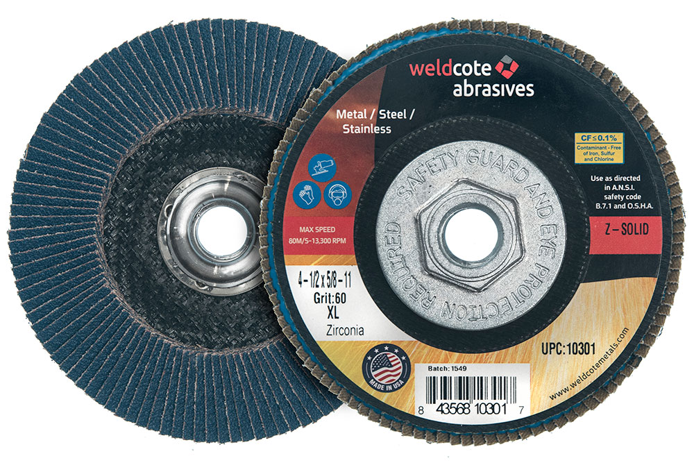 Picture of Weldcote 4 1/2 X 7/8 80Grit Flap Wheel Wheel Flap